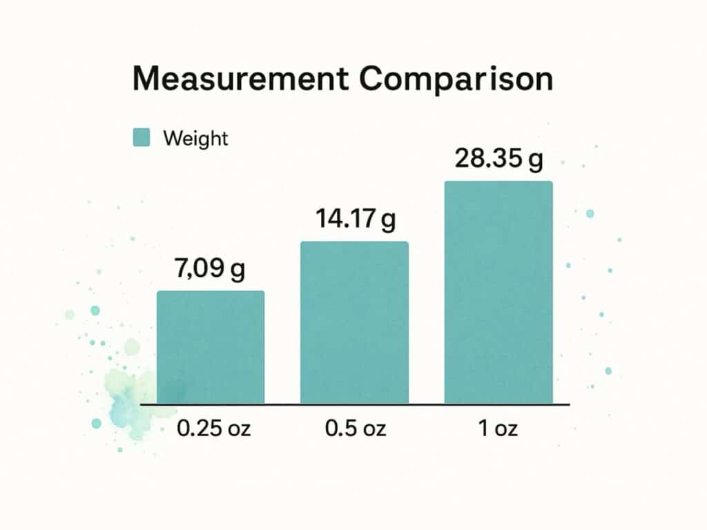 half ounce measurement comparison