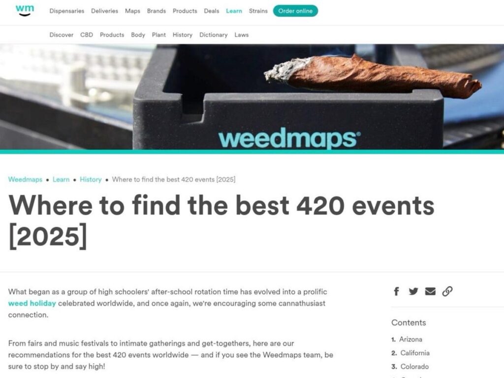 Weedmaps 4/20 Events Hub