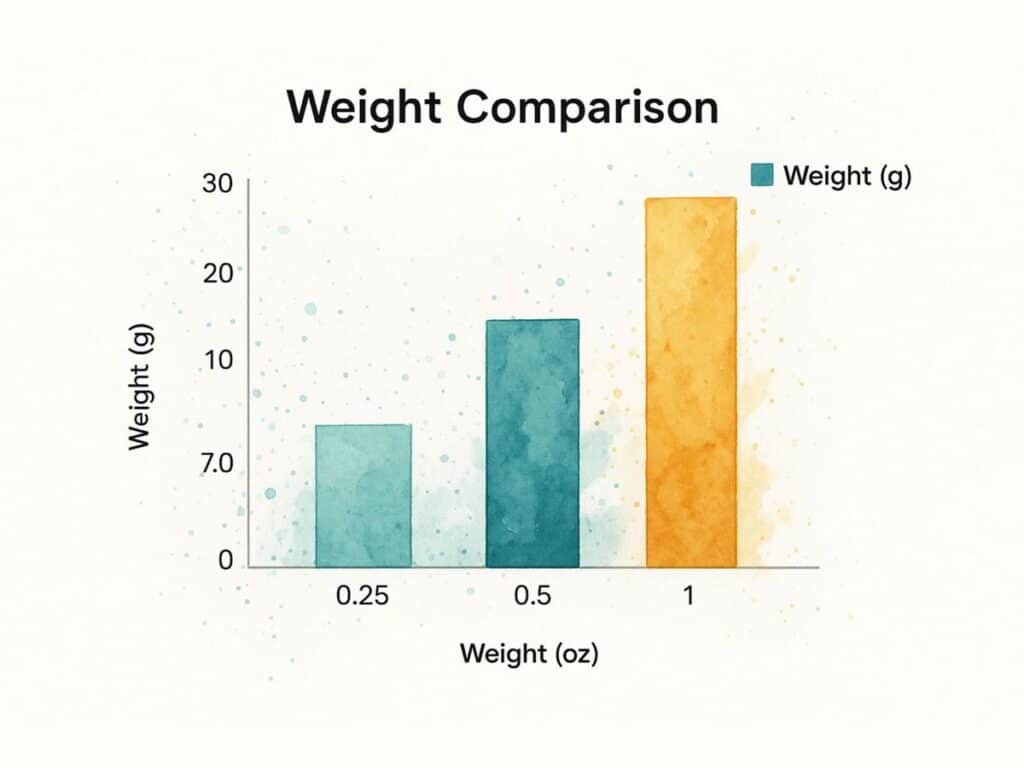 chart that visualizes how these common weights stack up