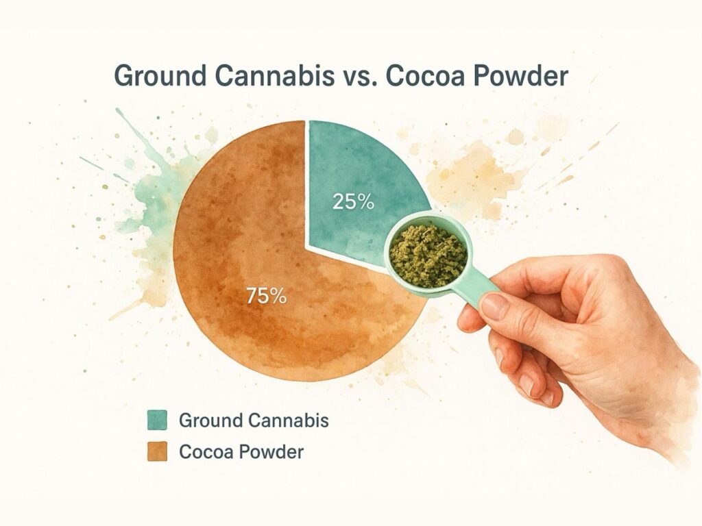 gound cannabis vs cocoa powder