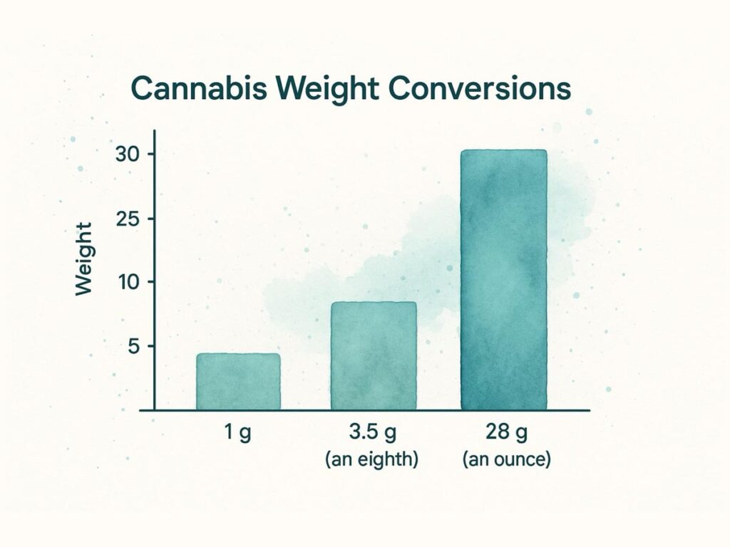 Infographic about how many grams is a eighth