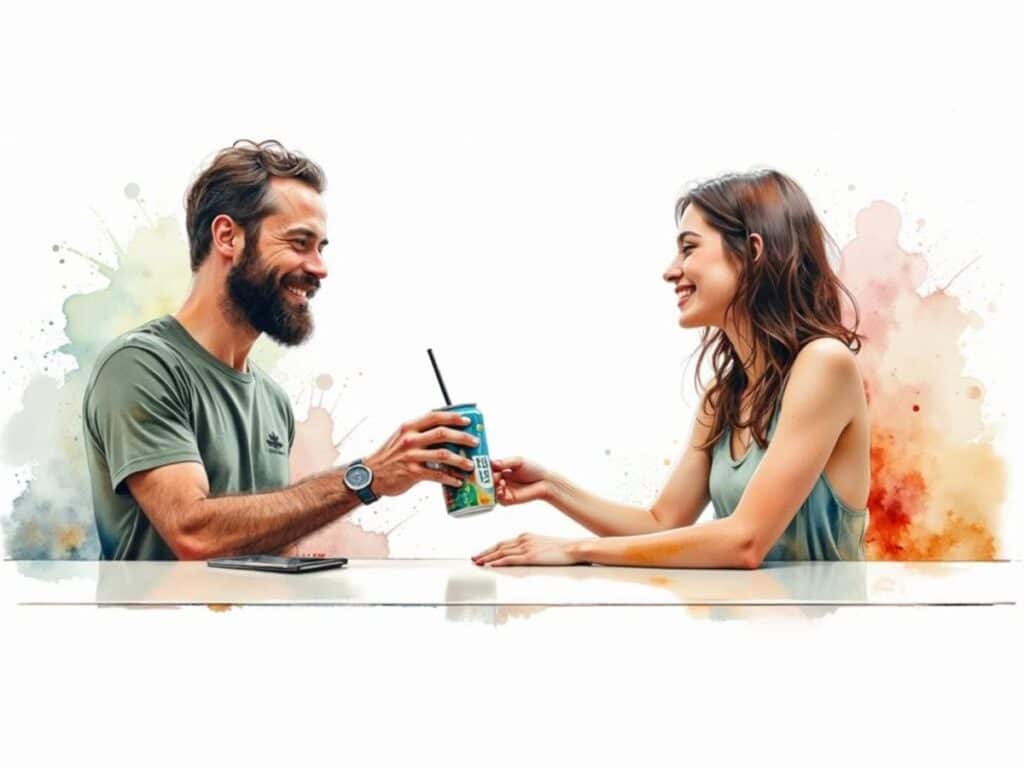 A customer interacting with a budtender at a modern New York dispensary.