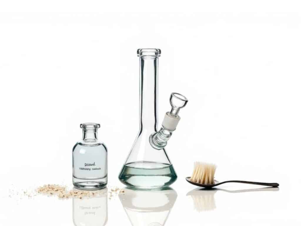 A clean dab rig being held up against a bright background
